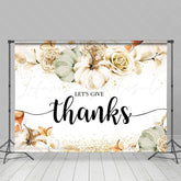 Lofaris Pumpkin Floral Lets Give Thanks Autumn Holiday Backdrop