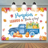 Lofaris Pumpkin Leaves Trucks Photo Backdrop for Party