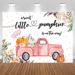 Lofaris Pumpkin On The Way Leaves Floral Baby Shower Backdrop