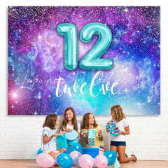 Lofaris Purple and Blue Starry Universe 12Th Birthday Backdrop