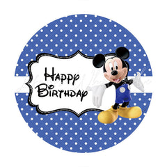 Lofaris Purple And White Round Cartoon Mouse Birthday Backdrop