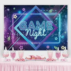 Lofaris Purple Blue Bokeh Game Night Happy Birthday Backdrop