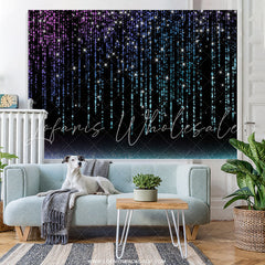 Lofaris Purple Blue Bokeh Glitter Black Birthday Party Backdrop