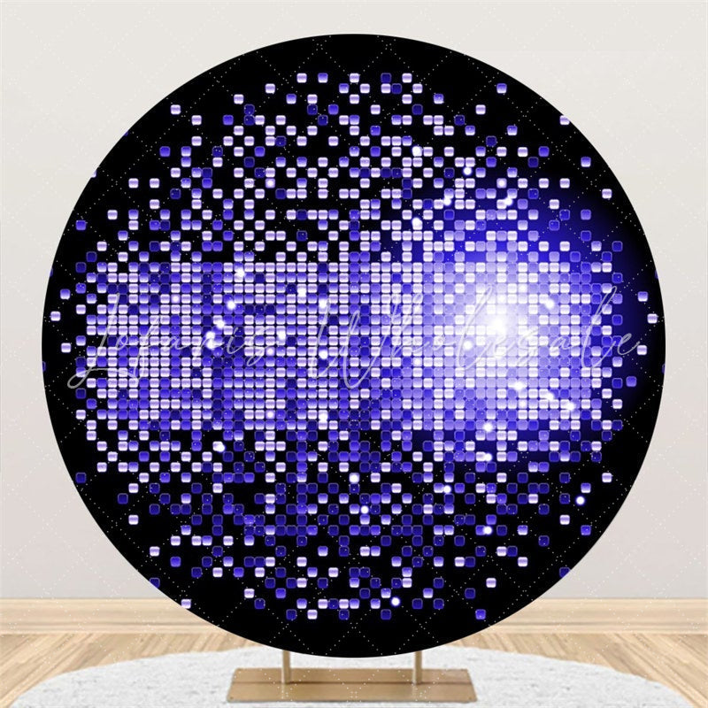 Lofaris Purple Bokeh Bright Round Black Birthday Party Backdrop