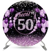 Lofaris Purple Diamond Cheers To 50Th Circle Birthday Backdrop