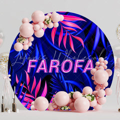 Purple Farofa Round Backdrop for Vibrant Party Celebration