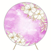 Purple Flowers Bloom Round Backdrop For Elegant Party Theme