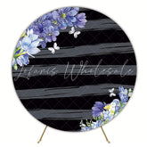 Purple Flowers Butterflies Round Backdrop for Spring Celebration