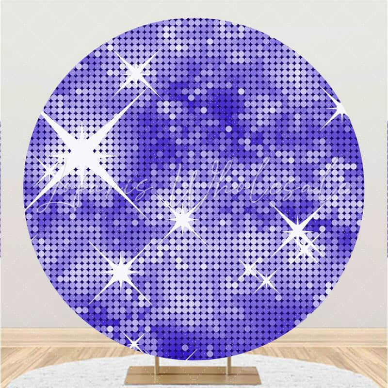 Lofaris Purple Glitter Bokeh Round Birthday Backdrop For Girl