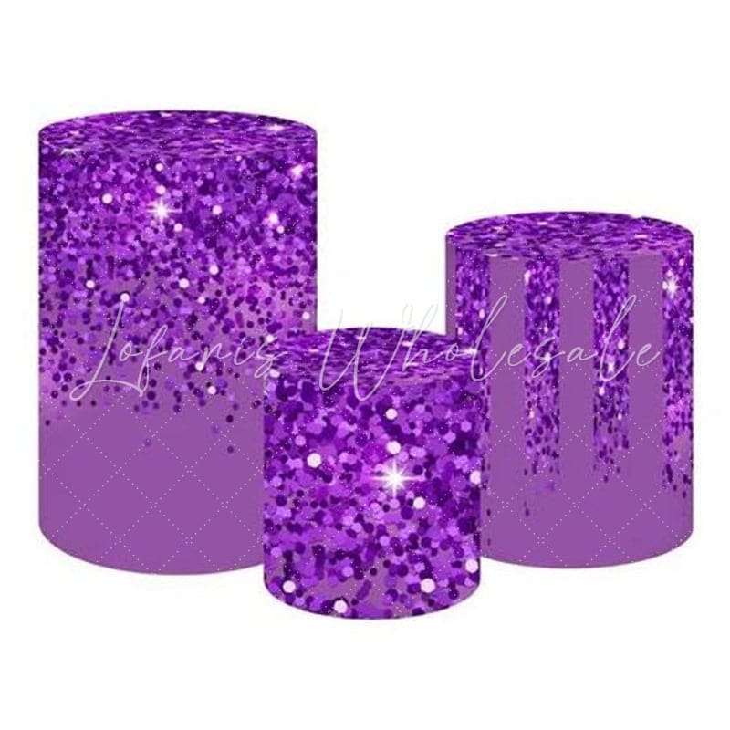 Purple Glitter Sparkle Themed Cover Cylinders Kit