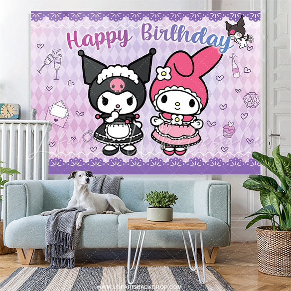 Lofaris Purple Lace Dessert Cute Girls Birthday Backdrop