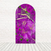 Purple Marble Rose Elegant Arch Backdrop For Stylish Celebrations