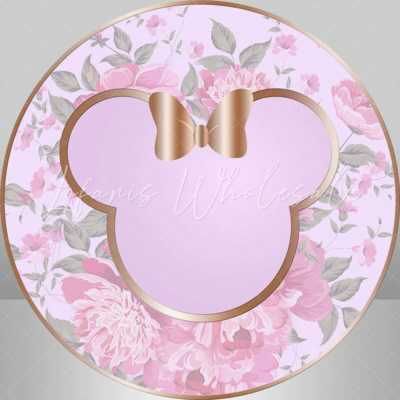 Lofaris Purple Mickey And Flower Circle Birthday Backdrop Kit