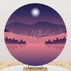 Lofaris Purple Moonnight Custom Circle Backdrop For Birthday