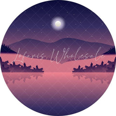 Lofaris Purple Moonnight Custom Circle Backdrop For Birthday