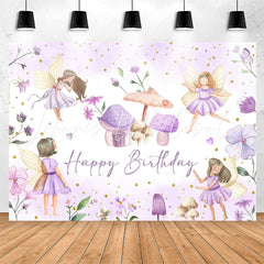 Lofaris Purple Mushroom House Poison Ivy Birthday Backdrop