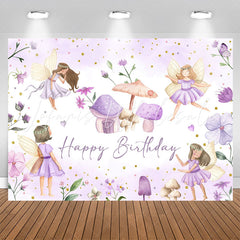 Lofaris Purple Mushroom House Poison Ivy Birthday Backdrop