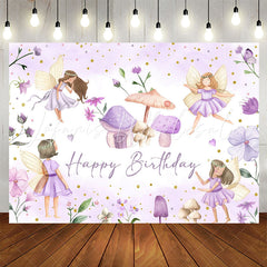 Lofaris Purple Mushroom House Poison Ivy Birthday Backdrop