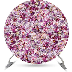 Lofaris Purple Pink Dense Flowers Round Wedding Backdrop