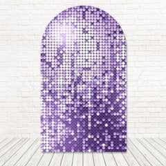 Purple Sequins Shiny Glam Look Arch Backdrop For Glitter Event Set