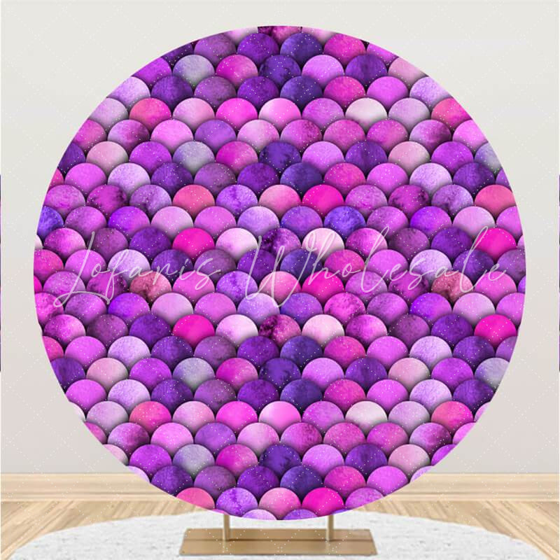 Lofaris Purple Simple Circle Baby Shower Backdrop Decoration