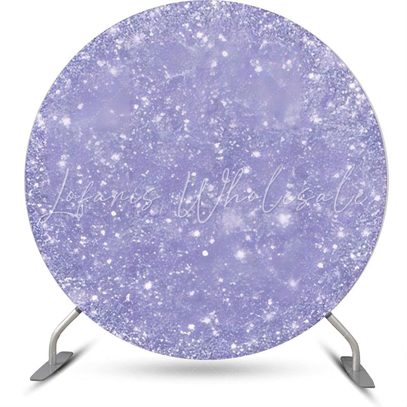 Lofaris Purple Sparkling Elegant Round Birthday Backdrop