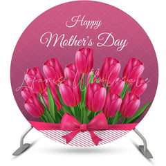 Lofaris Purple Tulip Happy Mothers Day Round Backdrops for Party
