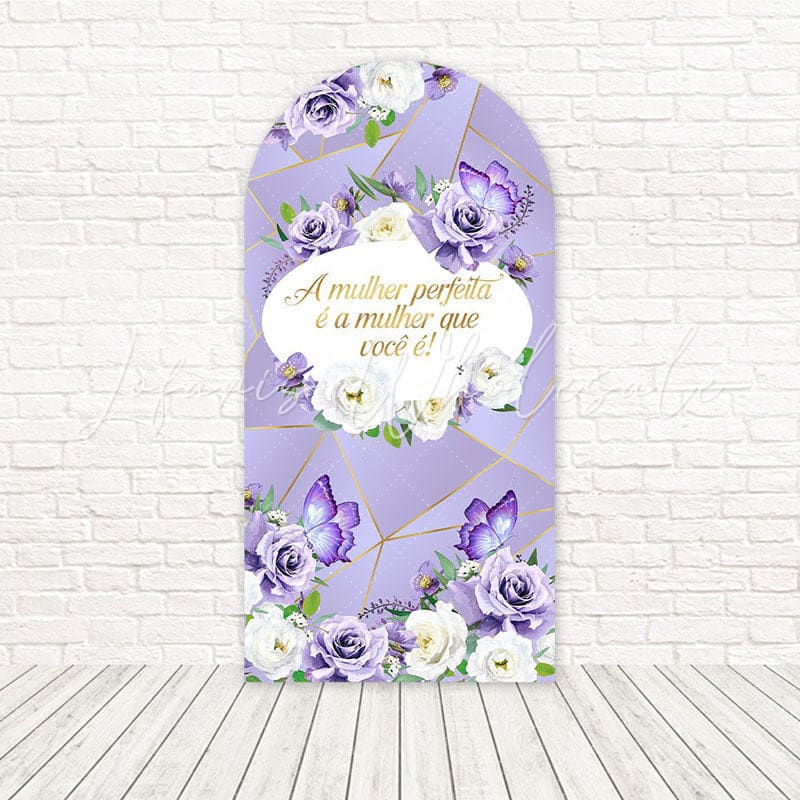 Purple Womens Day Empowering Glow Arch Backdrop For Inspirational Theme