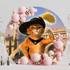Puss In Boots Adventure Round Backdrop For Fairytale Party Theme