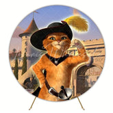 Puss In Boots Adventure Round Backdrop For Fairytale Party Theme