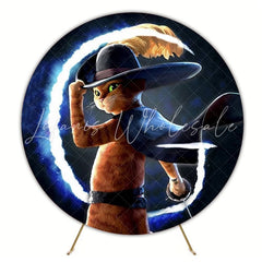 Puss in Boots Round Backdrop For Kids Birthday Party Fun