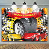 Lofaris Race Car Hot Wheel Happy Birthday Backdrop For Male