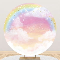Lofaris Rainbow And Clouds Happy Birthday Party Circle Backdrop