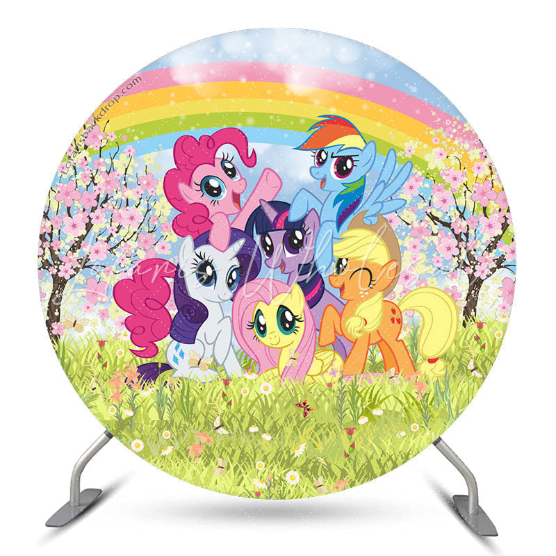 Lofaris Rainbow And My Little Pony Round Birthday Backdorp Kit