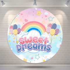 Lofaris Rainbow Balloons Sweet Dreams Circle Birthday Backdrop