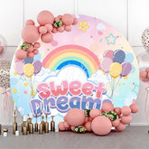 Lofaris Rainbow Balloons Sweet Dreams Circle Birthday Backdrop
