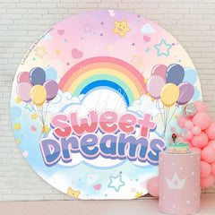 Lofaris Rainbow Balloons Sweet Dreams Circle Birthday Backdrop