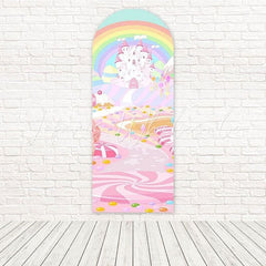 Rainbow Candyland Castle Fantasy Sweet Adventure Arch Backdrop