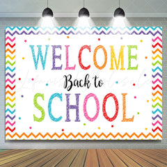 Lofaris Rainbow Color Stripes Welcome Back To School Backdrop