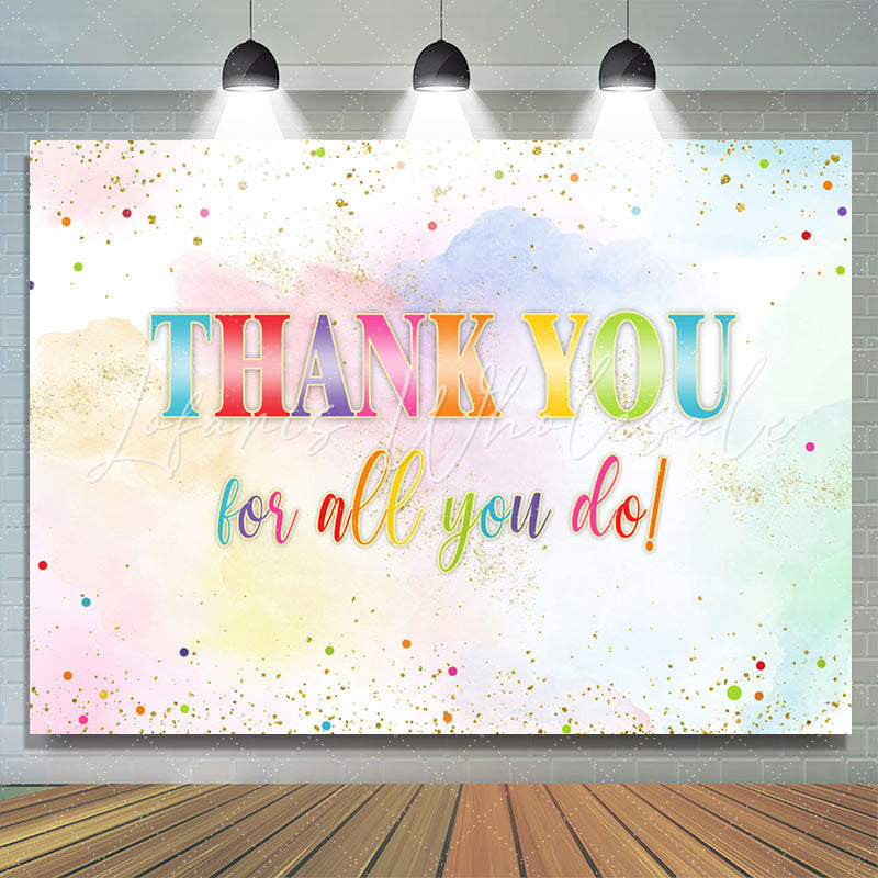 Lofaris Rainbow Dot Watercolor Painting Thanksgiving Backdrop
