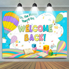 Lofaris Rainbow Fire Balloon Welcome Back To School Backdrop