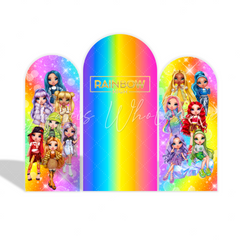 Rainbow High Theme Birthday Party Arch Backdrop Wall Cloth Cover