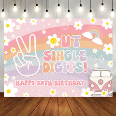 Lofaris Rainbow Out Single Digits Happy 10th Birthday Backdrop