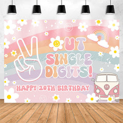 Lofaris Rainbow Out Single Digits Happy 10th Birthday Backdrop