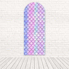Rainbow Scales Pattern Vibrant Fun Party Decor Arch Backdrop
