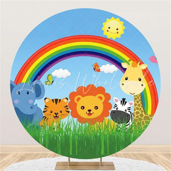 Lofaris Rainbow Sky Round Safari round backdrops
