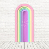 Rainbow Slat Bright Color Arch Backdrop For Joyful Party Fun Theme