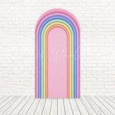 Rainbow Slat Playful Color Arch Backdrop For Colorful Birthday Bash