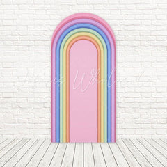 Rainbow Slat Playful Color Arch Backdrop For Colorful Birthday Bash