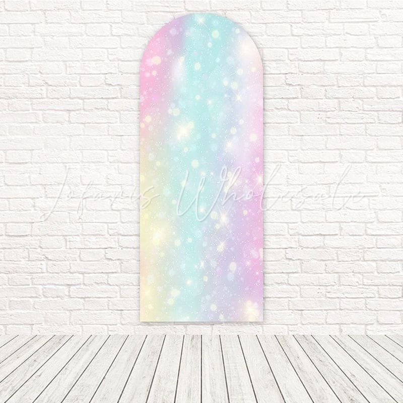 Rainbow Sparkle Tie Dye Swirl Tone Arch Backdrop For Art Theme Fun